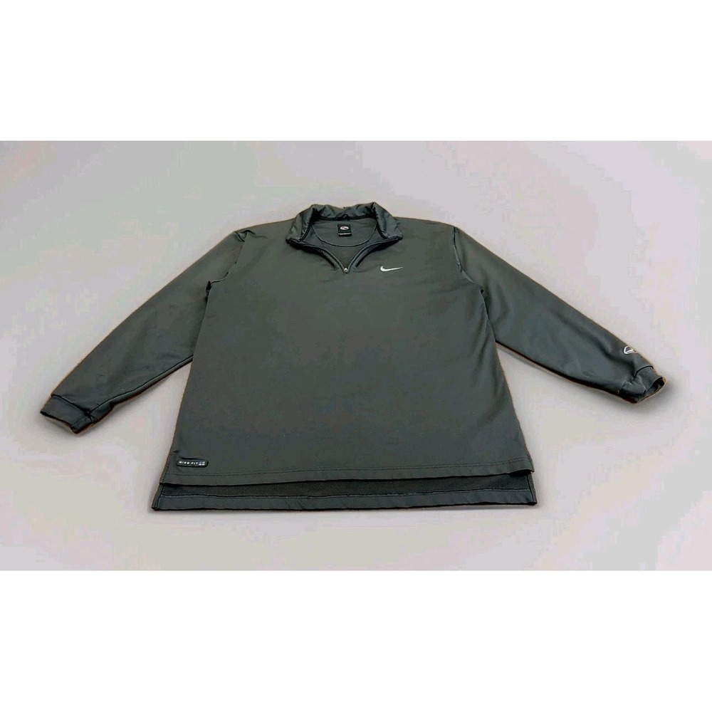 Nike Tiger Woods Pullover Alpha 1/4 Zip Original Logo Grey 90's VTG Large